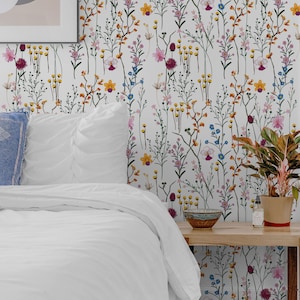 Scandinavian Wallpaper | Summer Peel and Stick Wallpaper for Easy Home Decor, Removable Wall Art, Modern Nordic Design
