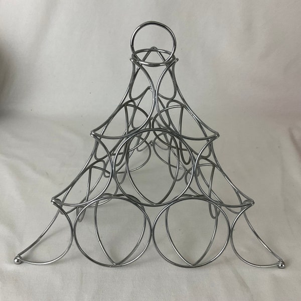Store display fruit orange apple structure Chromed metal wire structure vintage shabby chic 50 60 1950 1960 French antique