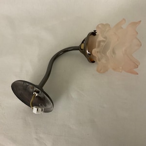 Vintage art deco style wall light, opaque glass globe gooseneck, accent light
