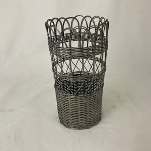 bottle holder Presentation basket for bottle in silver metal old vintage shabby chic decor