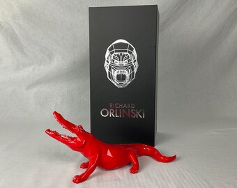 Figurine Crocodile Spirit Par Richard Orlinski - Édition Limitée, Résine Bleue, Neuve Sous Emballage