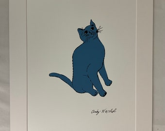 Andy WARHOL (after) blue cat lithograph CMOA stamp