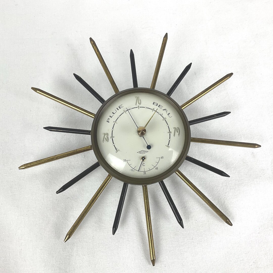 Vintage 1960s/70s Gold-plated Metal Sun or Witch's Eye Barometer - Etsy