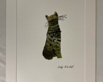 Andy WARHOL (after) green cat lithograph CMOA stamp