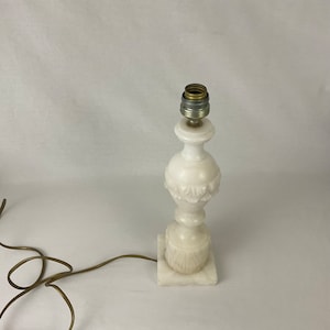 Vintage 1940s/1950s Art Deco Alabaster Lamp Base Shabby Chic French Antique Handmade Old