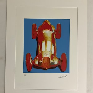 Andy Warhol (after) Mercedes W125 racecar blue lithograph stamp CMOA