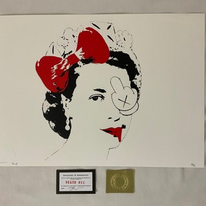 Death NYC Death Queen Elisabeth&#39;s joke 2018. AP artist proof hand signed