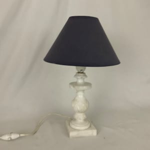 Alabaster table lamp base vintage accent light 1960 1970 old french antique
