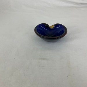 Transparent blue MURANO glass ashtray Modern Italian design 70s