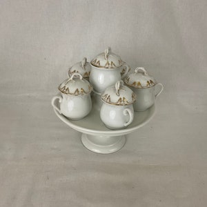 Service à crème en porcelaine de paris dorée ancien XIX napoleon III french antique
