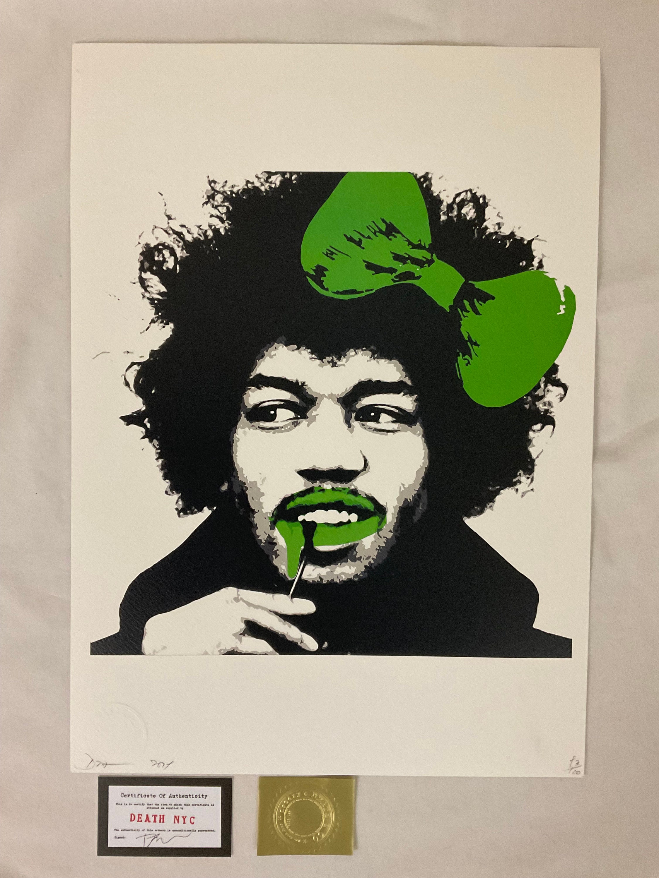 版画 death nyc AZ50 DEATH NYC 45x32cm Ltd Ed Signed Graffiti Pop Art Print, COA