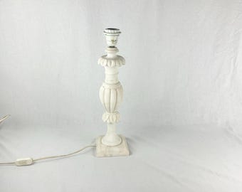 Large Vintage Art Deco Alabaster Lamp Base 1940s/1950s Shabby Chic Boho French Antique Handmade Old