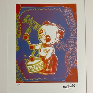 Andy WARHOL (after) Panda drummer blue and red lithograph CMOA stamp