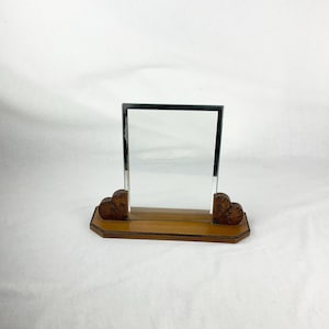 Vintage photo frame in carved wood and double glass antique vintage shabby chic boho art nouveau art deco