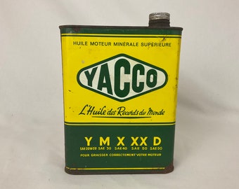 Bidon ancien huile YACCO . Vintage.