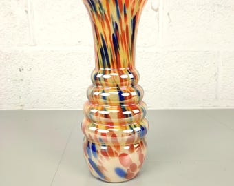 Antico vaso in vetro artistico Kralik degli anni '30