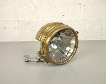 Antique brass carbide headlamp l'oeil de secours