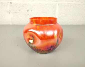 Antico vaso in vetro artistico Kralik degli anni '30