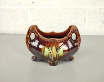 Thulin Art deco / art nouveau flower pot majolica ceramic jardinière