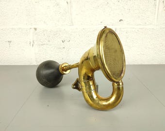 Antique brass car horn Rubes early 1900s