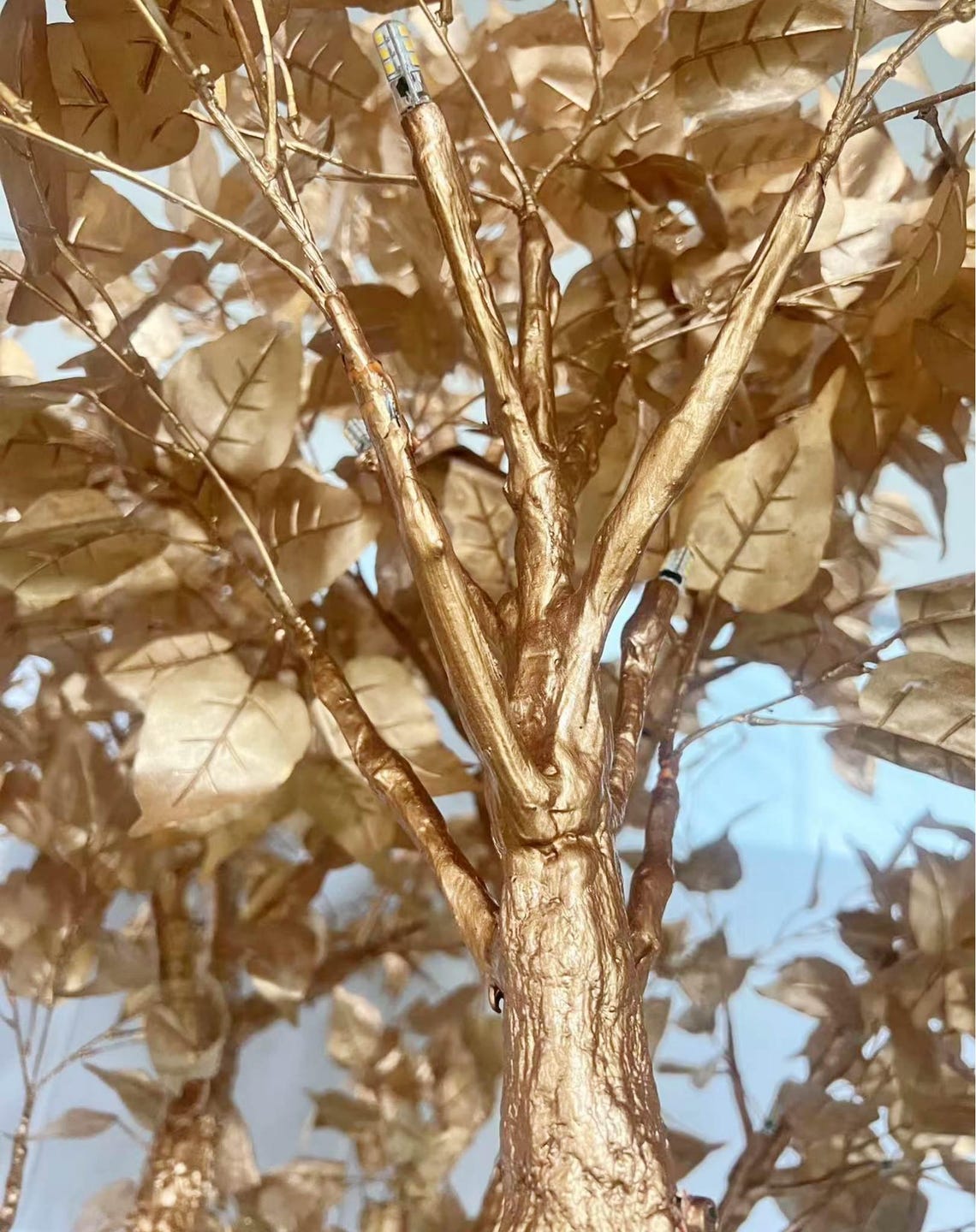 Golden Artificial Indoor Tree With Lights and Foliage for Wedding ...