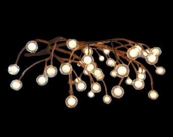 Tree Branch Chandelier: 42-Light LED Bubble Glass Pendant Light