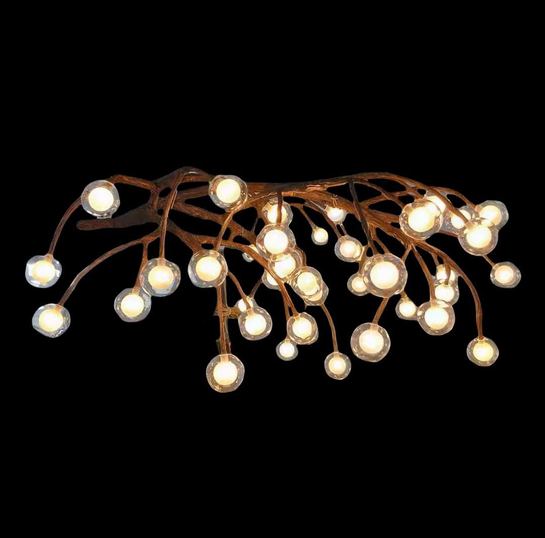Tree Branch Chandelier: 42-light LED Bubble Glass Pendant Light - Etsy