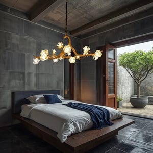 18-Light Natural Farmhouse Iron Chandelier – Rustic Tree Branch Design Pendant Light