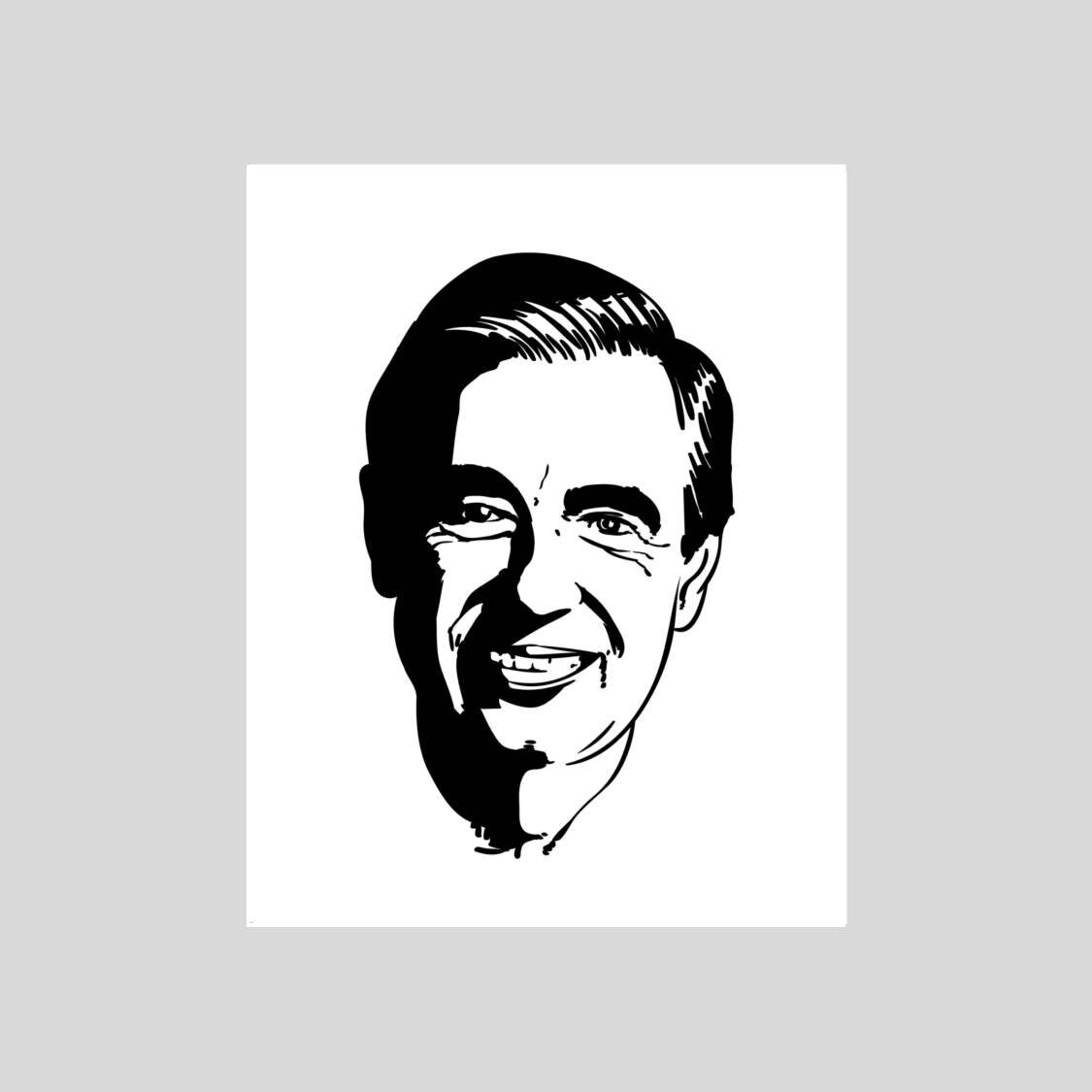 Wall Décor mister fred rogers svg png jpg pdf 80 90s pbs television ...