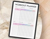 Colorful Clean Rainbow Fitness Log Workout Planner | Customizable Digital Download | Personalized Fitness Tracker