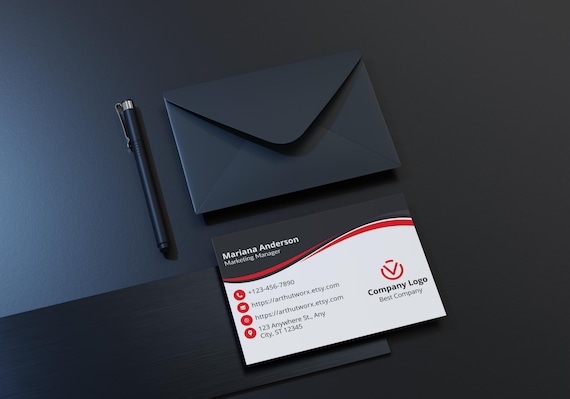 Red and Black Modern Creative Business Card | Customizable Unique Professional Cards | Personalized Design