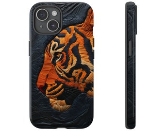 Tiger Embroidery Texture iPhone Tough Case