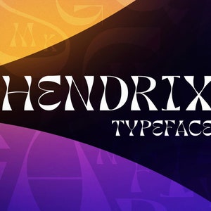 Hendrix - Display Font | Trippy, Wavy, Hippie, Psychedelic Font, Unique, Experimental, Cosmic. Instant Download.
