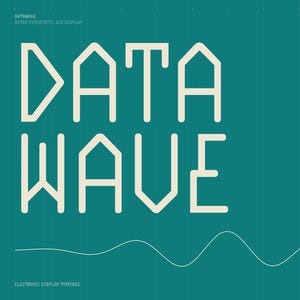 Datawave Font – Retro-Futuristic OCR Display Typeface | High-Tech 1960s-Inspired Electronic Display (Instant Download)