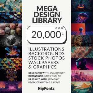 Mega Design Library High-Quality Stock Photos and Graphics Bundle for Designers Bloggers POD Friendly Canva Procreate Instant Download image 1