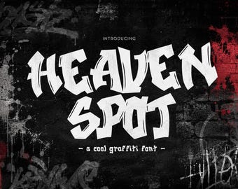 Heaven Spot - Rad Graffiti Font | Brush Font, Logo Font, Canva Font, Cricut Font, Bold Font | Skateboarding Font | Punk Font