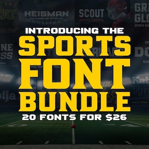 Sports Font Bundle – 20 Bold Athletic Fonts for Logos, Jerseys, Gyms, Teams, Advertising, Branding & More – Instant Download