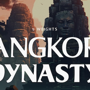 Fuente Angkor Dynasty: elegante serif inspirada en la herencia camboyana. ¡Perfecta para marcas históricas, editoriales y diseños de lujo!