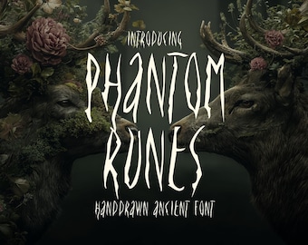 Phantom Runes – Creepy Hand-Drawn Horror Display Font | Spooky Halloween Typeface for Posters & Covers (Studio Basics) Instant Download