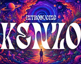 Kenzo - Psychedelic Font, Organic Font, Retro Font, Vintage Font, Modern Font, Procreate Font, Groovy Font, Fun Font, Instant Download!