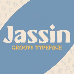 Jassin - Groovy Schriftart | Organische Schriftart, Retro-Schrift, Vintage-Schrift, kommerzielle Schriftart, Schrift-Logo, Procreate-Schrift, Instant Download-Schrift,