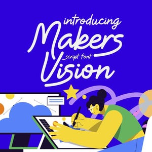 Makers Vision Font | Casual Modern Script Typeface with Handcrafted Style (Instant Download)