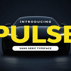 Pulse - Bold Racing Font | Thick Font, Bold Font, Modern Font, Font Bundle, Font, Racing Font, Retro Font, Commercial Fonts, Sports Font