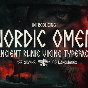 Nordic Omen Font – Viking Rune Typeface for Norse Logos, Apparel & Branding, (Instant Download)