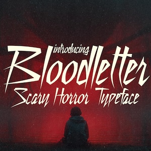 Bloodletter Horror Font – Sharp, Scary Typeface for Halloween & Slasher Designs. Instant Download.