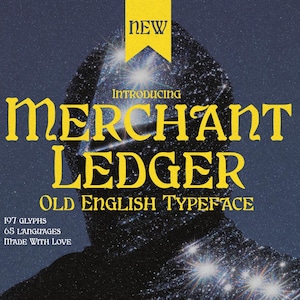 Merchant Ledger – Gothic Blackletter Old English Font for Logos, Posters, Tattoos, & Fantasy Projects. Instant Download.