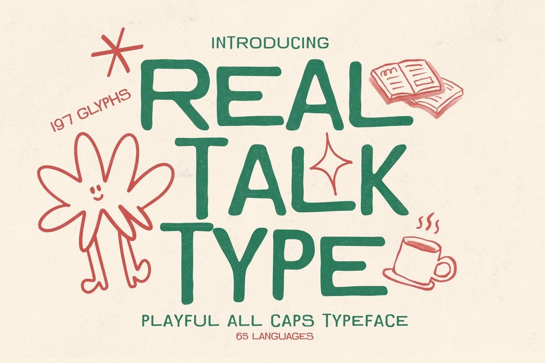 Relatable Typeface Real Talk Type – Playful All Caps Sans Serif Font With Handwritten ...