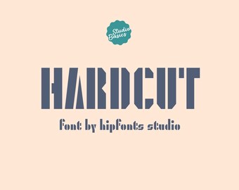 Hardcut Font – Modern Military Stencil Font for Posters & Logos (Studio Basics) Instant Download