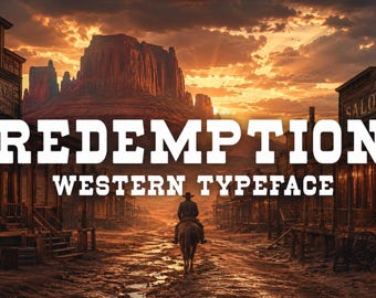 Redemption - Fuente del Viejo Oeste / Fuente Vaquera, Fuente del Desierto, Fuente Slab Serif, Fuente Retro, Fuente Cricut, Fuente Vintage, Fuente Procreate, Fuente Vaquera