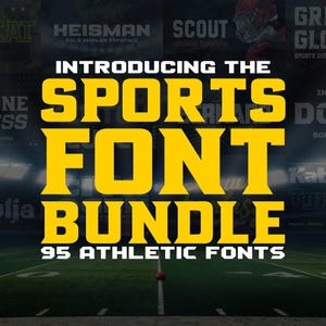 Sports Font Bundle – 95 Bold Athletic Fonts for Logos, Jerseys, Gyms, Teams, Advertising, Branding & More – Instant Download